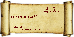 Luria Kunó névjegykártya